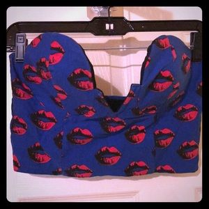 Nasty Gal lips crop top